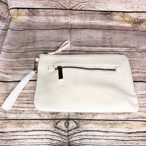 Topshop White Top Zip Wristlet / Crossbody